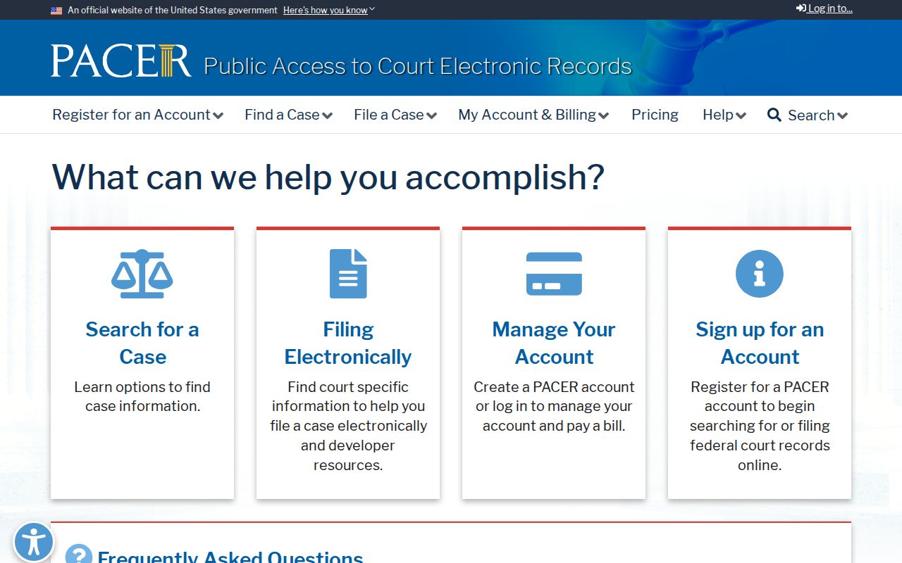 PACER access for federal criminal court cases arising in Cole County