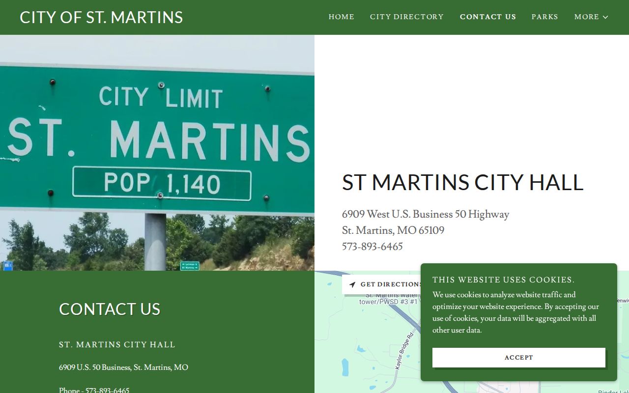St. Martins criminal records contact page for municipal custodian routing in Cole County