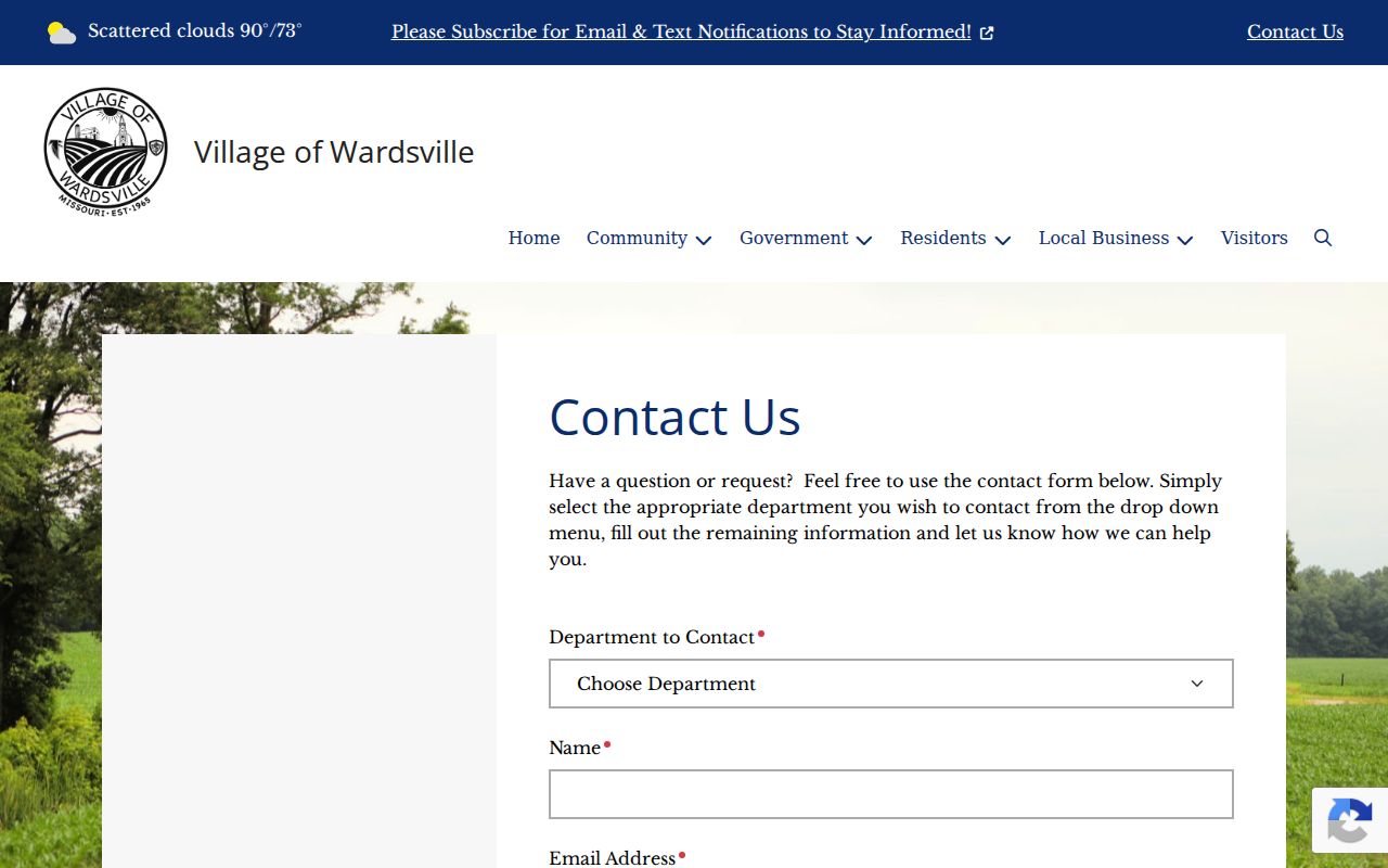 Wardsville criminal records contact form for Cole County request routing